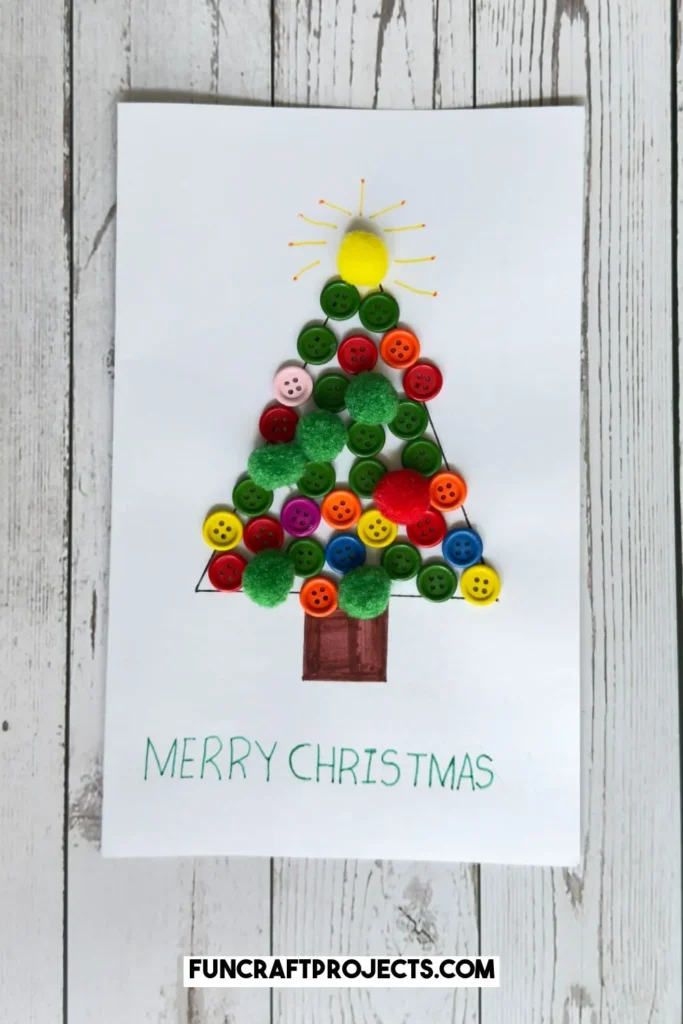 Looking for handmade Christmas card for kids, this Christmas Tree Card craft is perfect This cute simple Christmas tree card is perfect for kids of all ages.