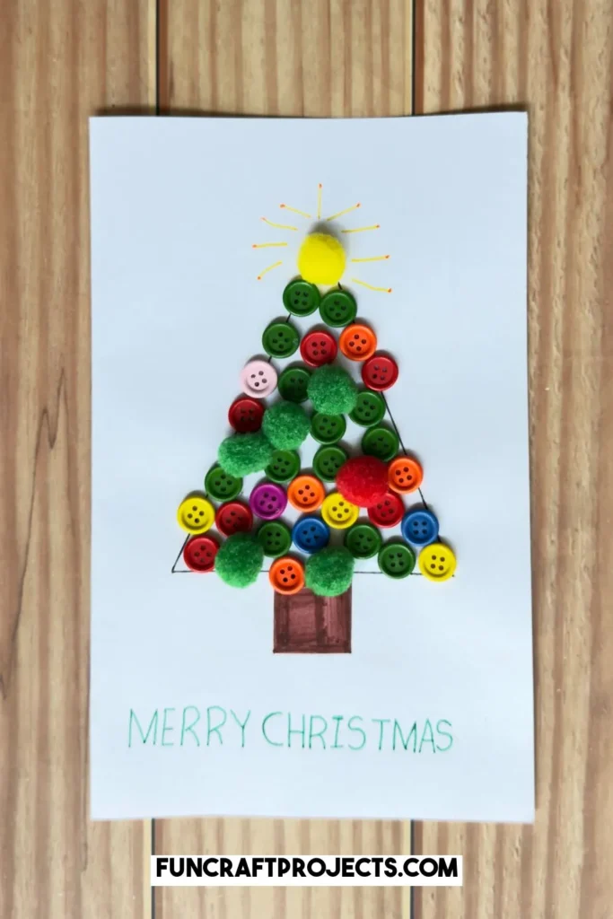 Looking for handmade Christmas card for kids, this Christmas Tree Card craft is perfect This cute simple Christmas tree card is perfect for kids of all ages.