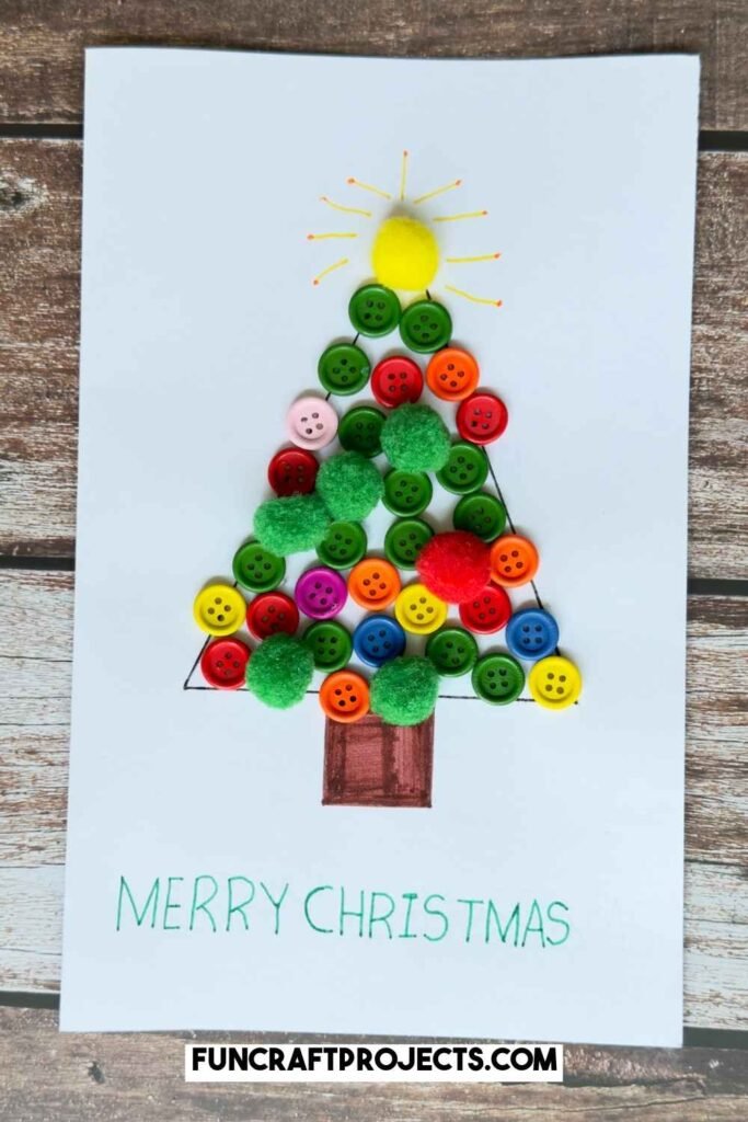 Looking for handmade Christmas card for kids, this Christmas Tree Card craft is perfect This cute simple Christmas tree card is perfect for kids of all ages.