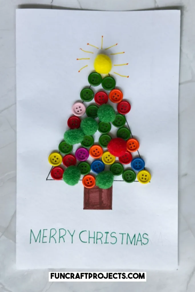 Looking for handmade Christmas card for kids, this Christmas Tree Card craft is perfect This cute simple Christmas tree card is perfect for kids of all ages.