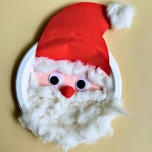 This Paper Plate Santa Craft for kids is perfect for all. This Santa Claus with paper plates is made using googly eyes, cotton balls, and construction paper.