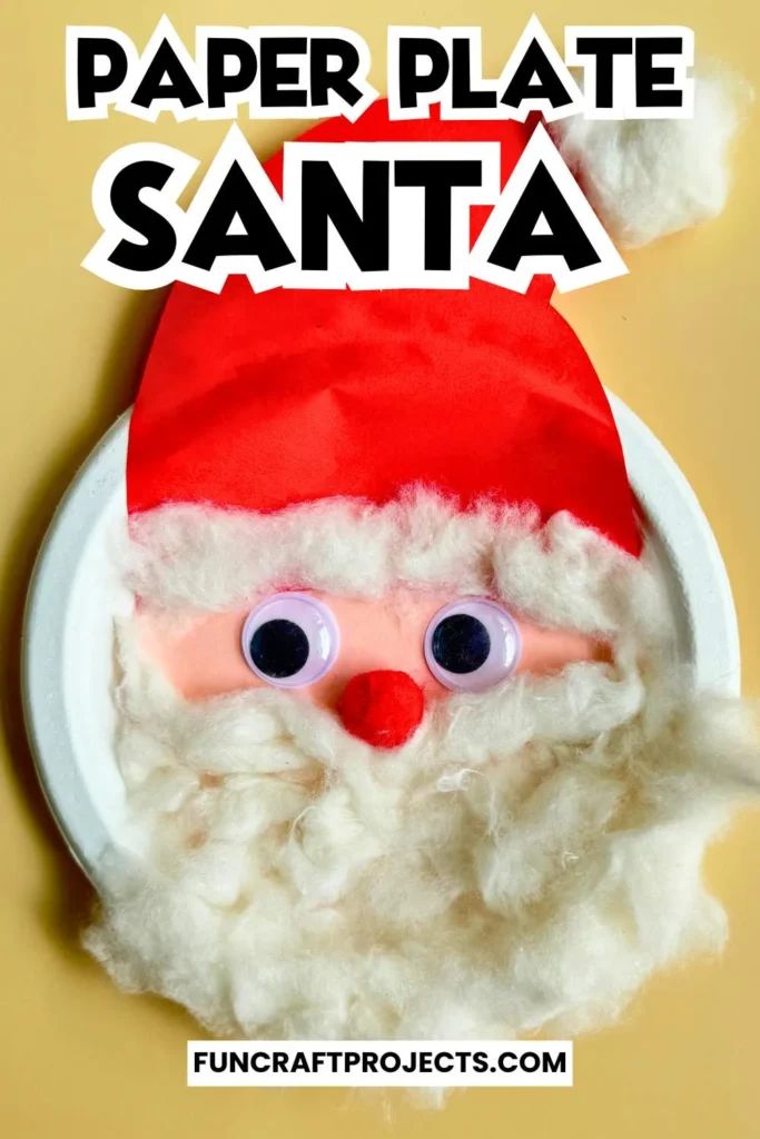 This Paper Plate Santa Craft for kids is perfect for all. This Santa Claus with paper plates is made using googly eyes, cotton balls, and construction paper. 