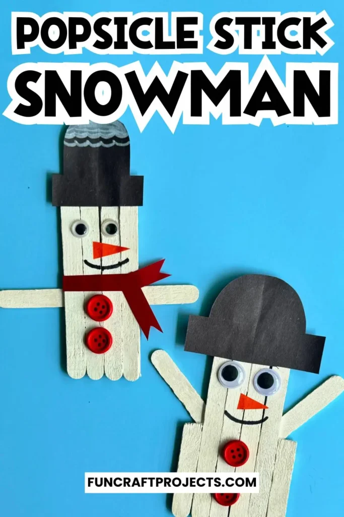 This popsicle stick snowman craft is one the easiest Christmas crafts for kids. This ice cream stick snowman craft can also be use as Christmas tree ornament. 