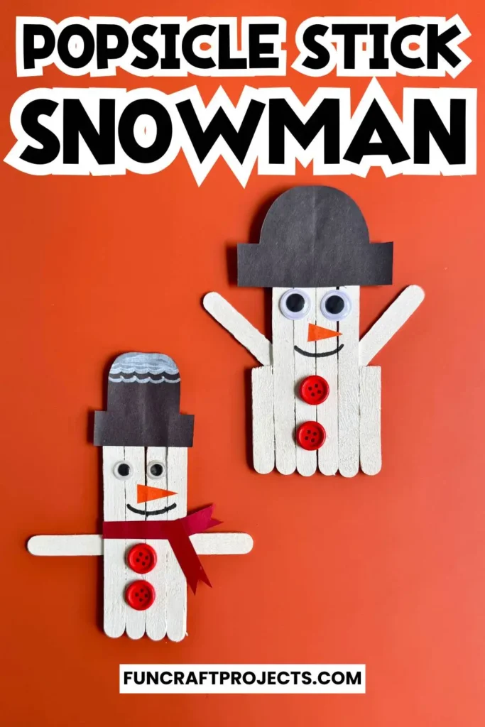 This popsicle stick snowman craft is one the easiest Christmas crafts for kids. This ice cream stick snowman craft can also be use as Christmas tree ornament. 