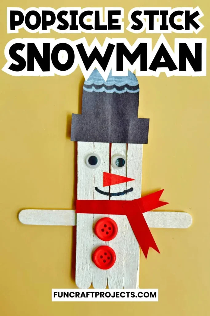 This popsicle stick snowman craft is one the easiest Christmas crafts for kids. This ice cream stick snowman craft can also be use as Christmas tree ornament. 