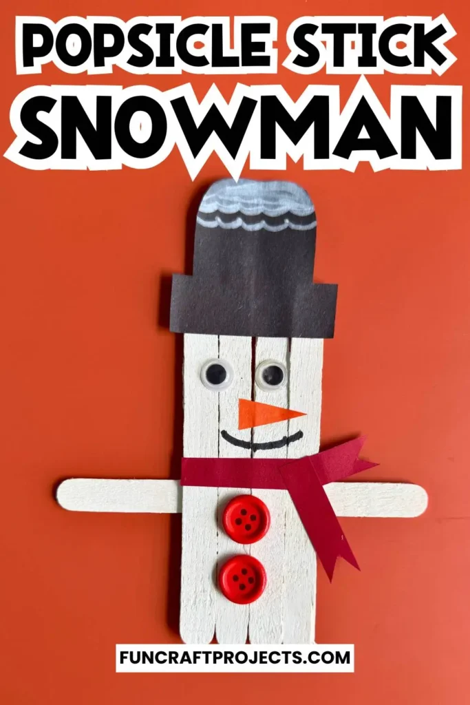 This popsicle stick snowman craft is one the easiest Christmas crafts for kids. This ice cream stick snowman craft can also be use as Christmas tree ornament. 