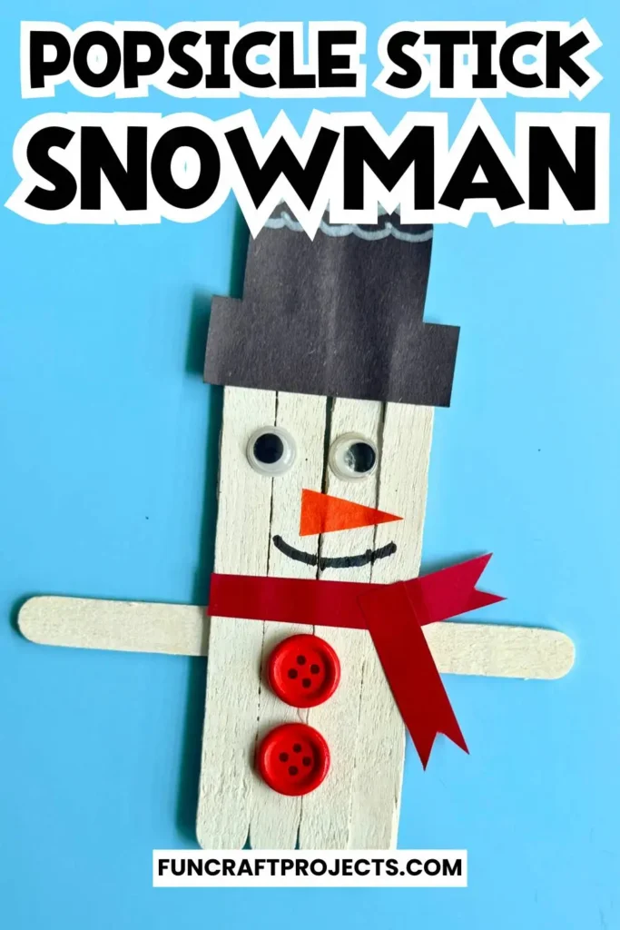 This popsicle stick snowman craft is one the easiest Christmas crafts for kids. This ice cream stick snowman craft can also be use as Christmas tree ornament. 