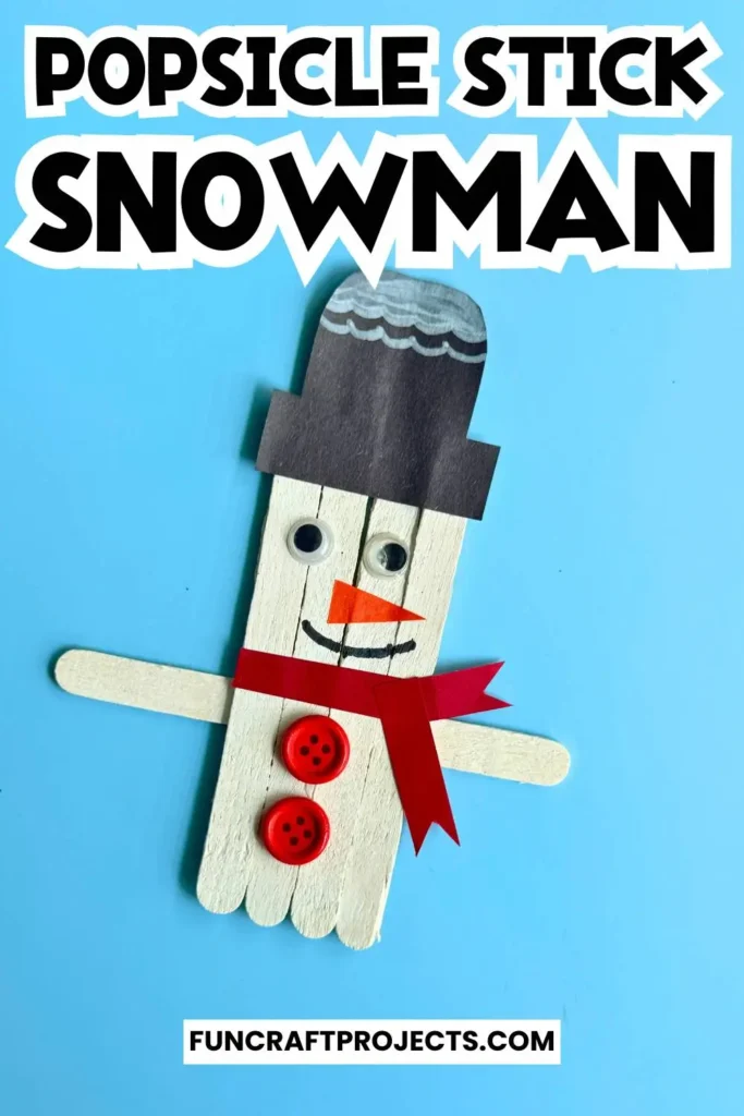 This popsicle stick snowman craft is one the easiest Christmas crafts for kids. This ice cream stick snowman craft can also be use as Christmas tree ornament. 