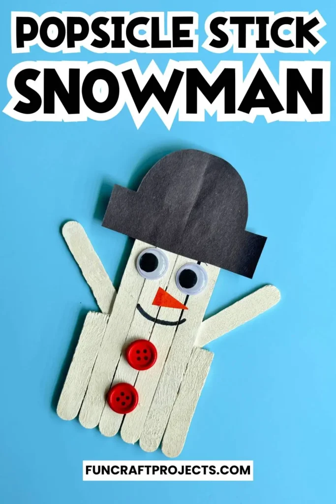 This popsicle stick snowman craft is one the easiest Christmas crafts for kids. This ice cream stick snowman craft can also be use as Christmas tree ornament. 