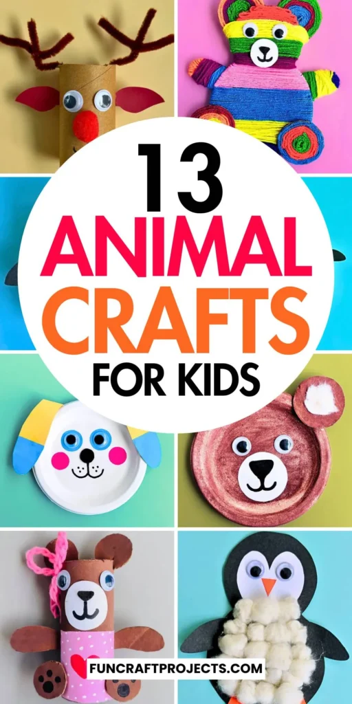 Easy and fun animal crafts for kids featuring paper plate lions, origami rabbits, and DIY bird crafts. Perfect for summer crafts for preschoolers